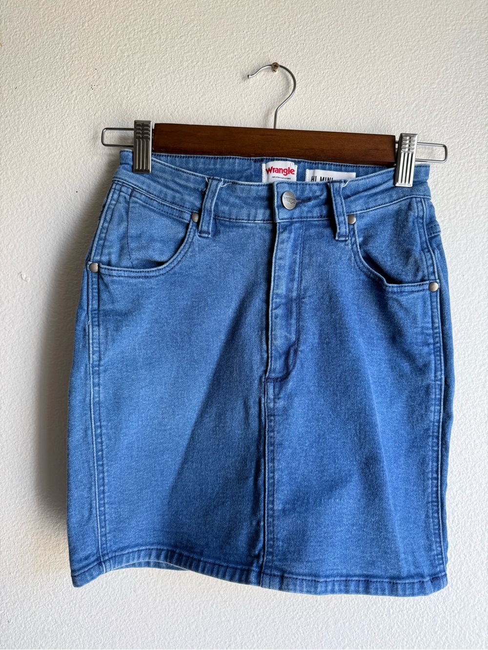 Wrangler Medium Blue Denim Mini Skirt